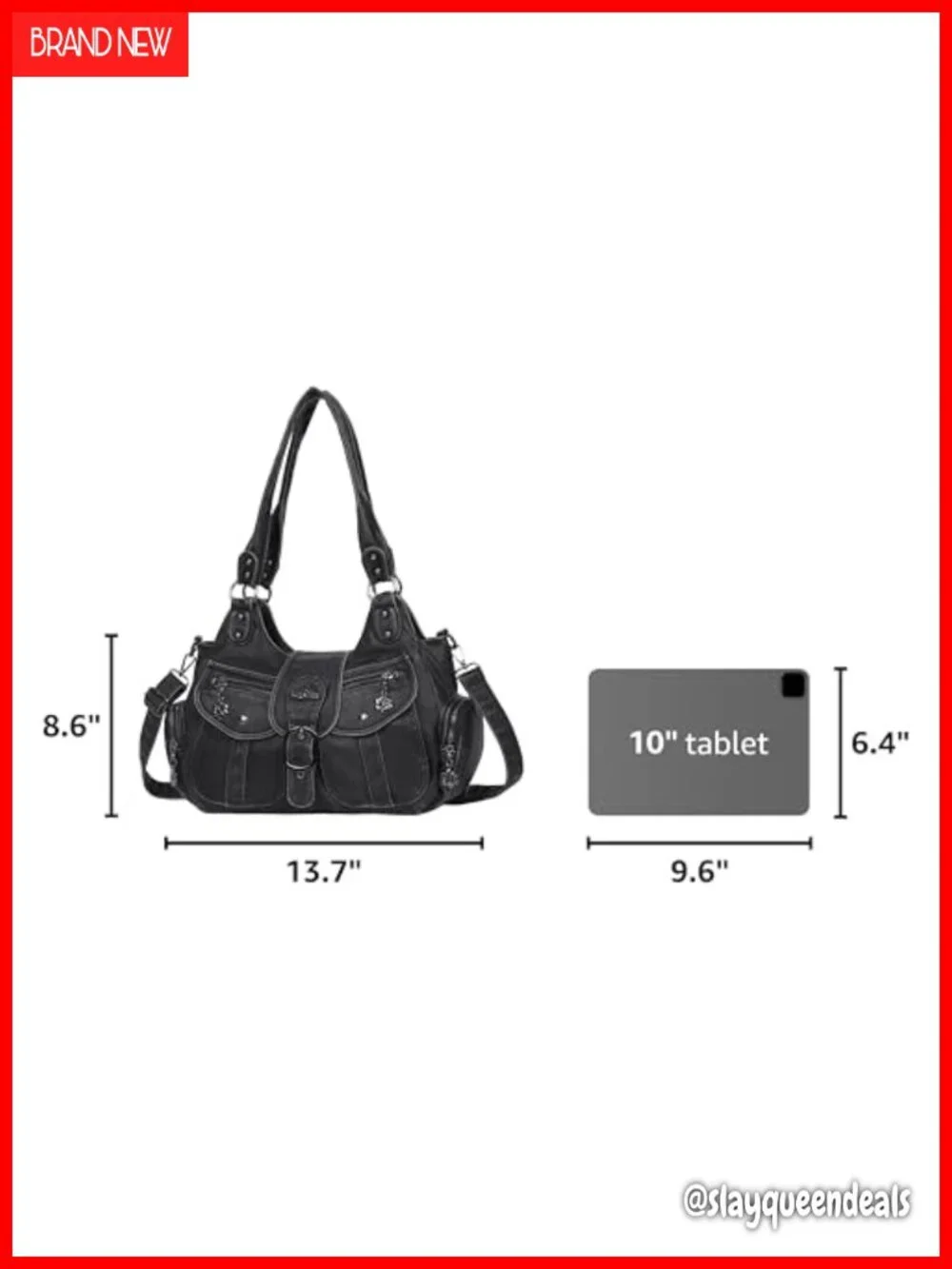 Vegan Leather Hobo Shoulder Bag Tote Purse with Crossbody Strap Roomy